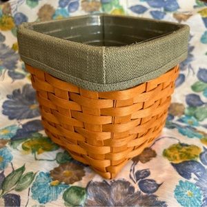 Vintage 2002 Longaberger Basket with Sage Green Lining Plastic Insert- Square